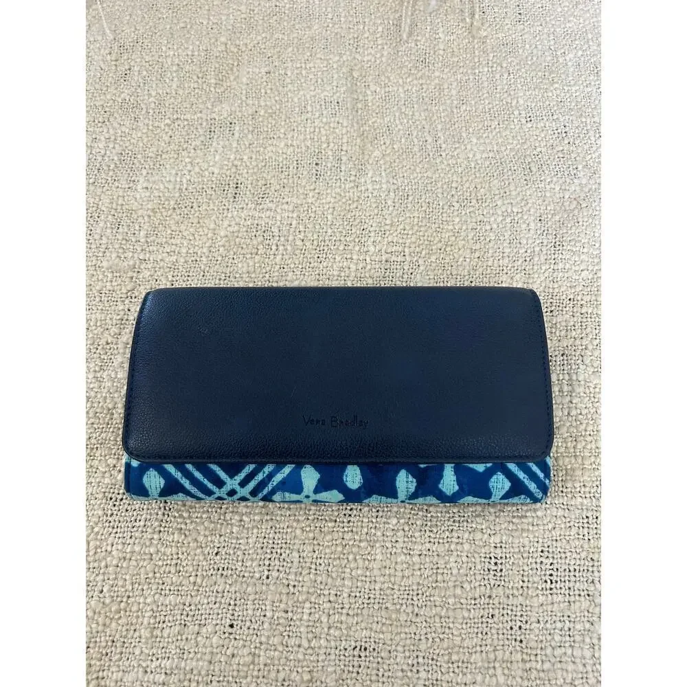 Vera Bradley Audrey Faux Leather Blue Wallet - Picture 1 of 9